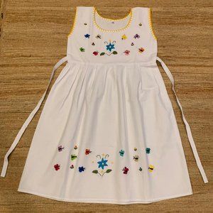 Mexican Girls Dress With Hand Embroidered.